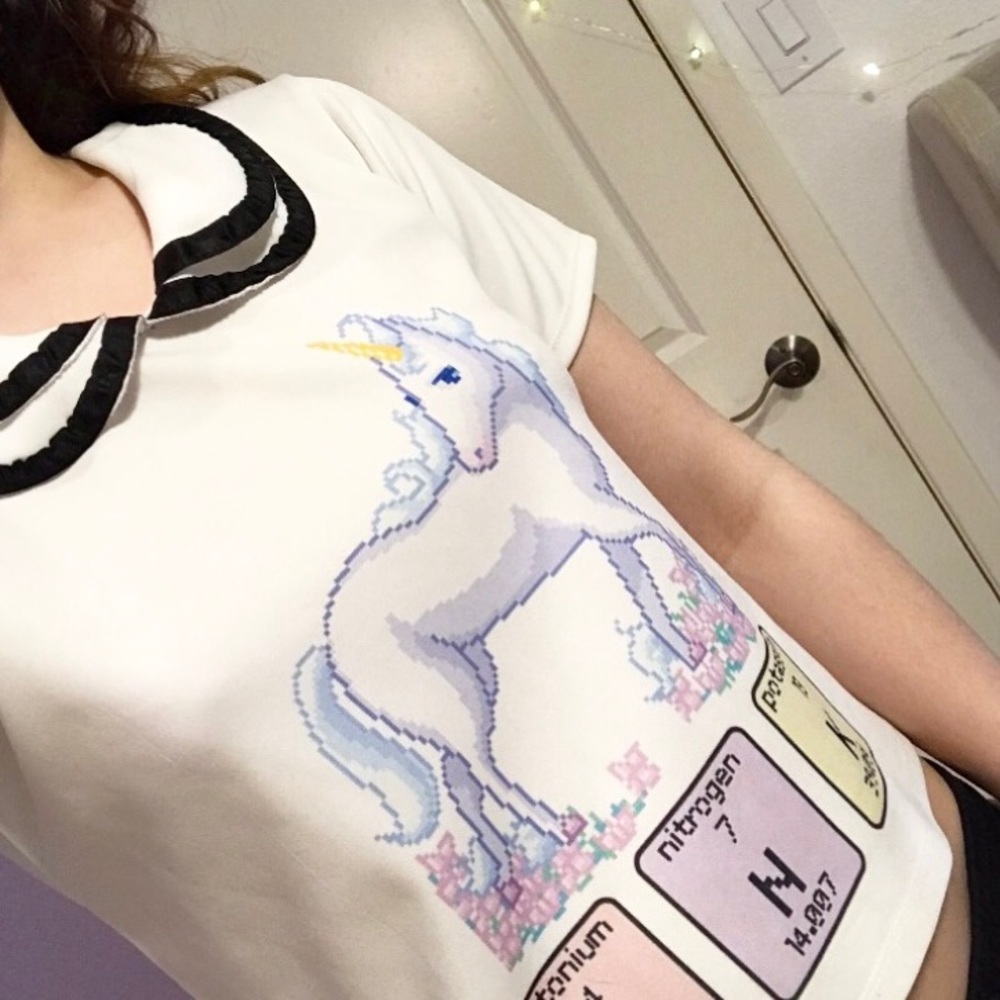 Unicorn Pastel Pixelated Unicorn Graphic Top